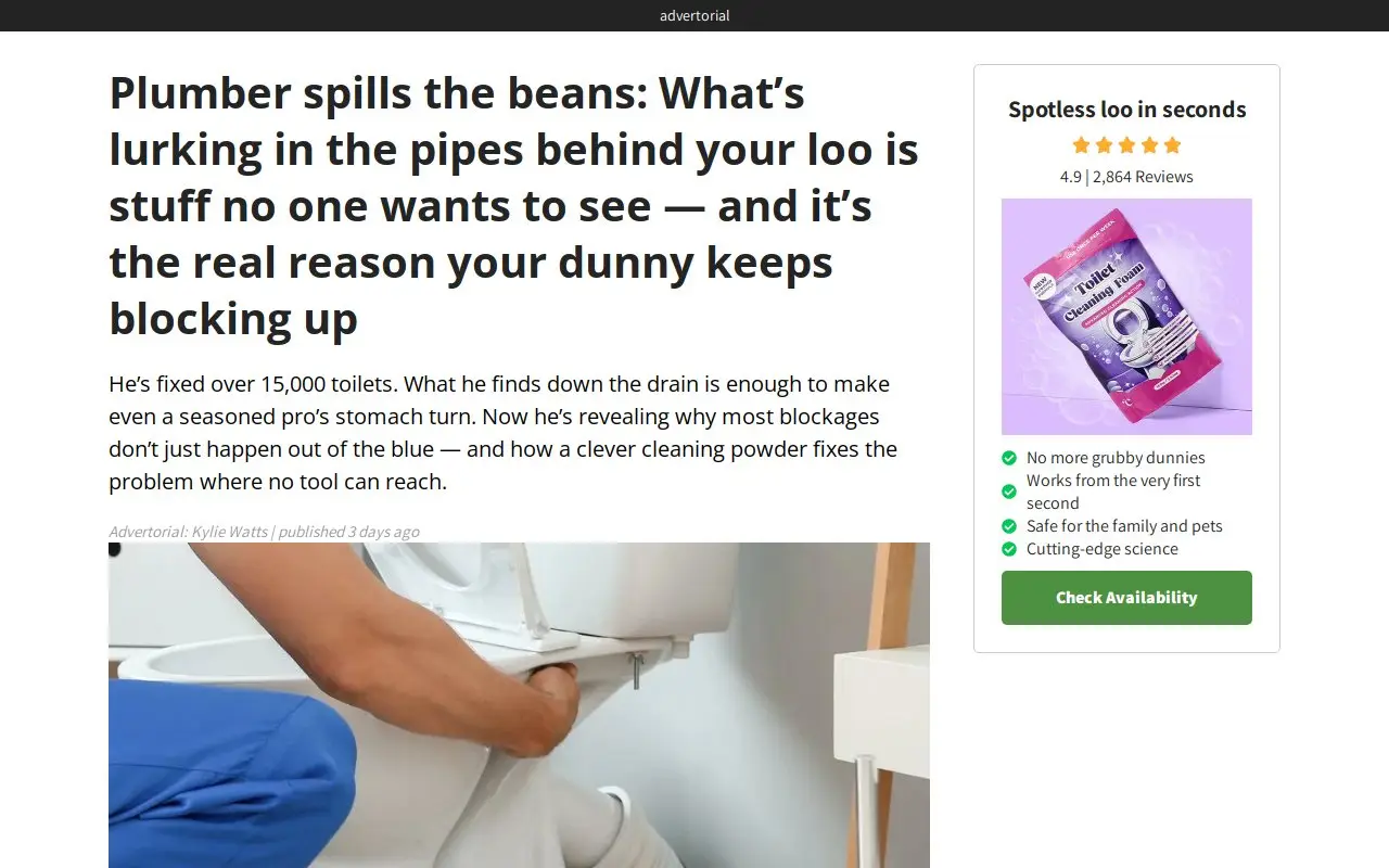 Landing page screenshot