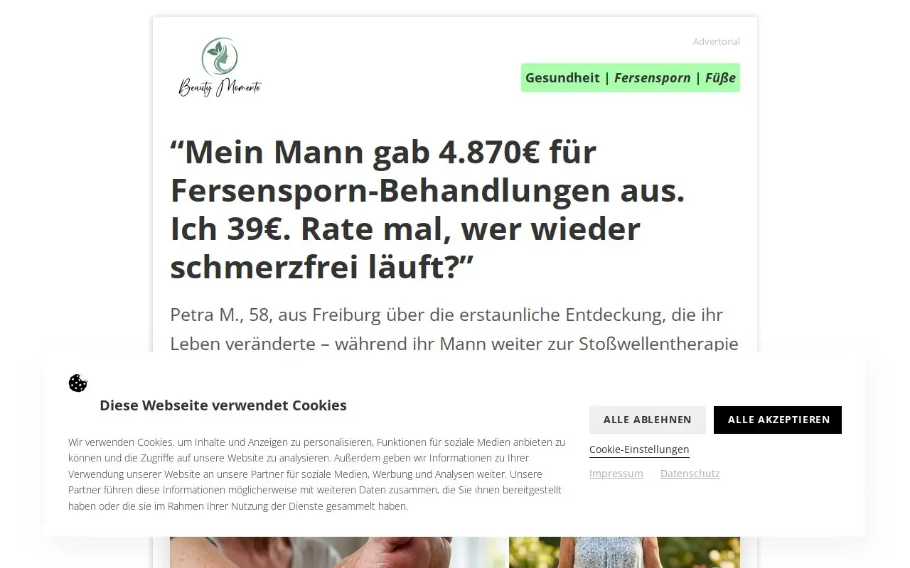 Landing page screenshot