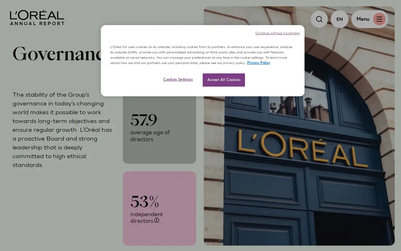 Landing page screenshot
