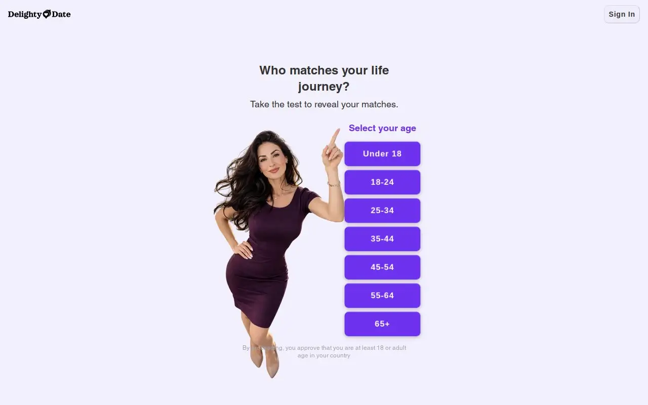 Landing page screenshot