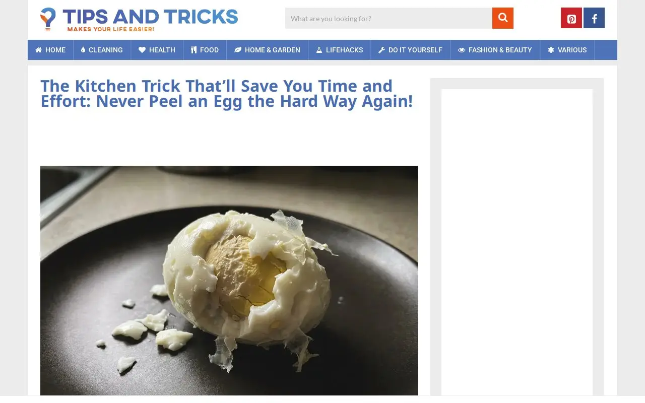 Landing page screenshot