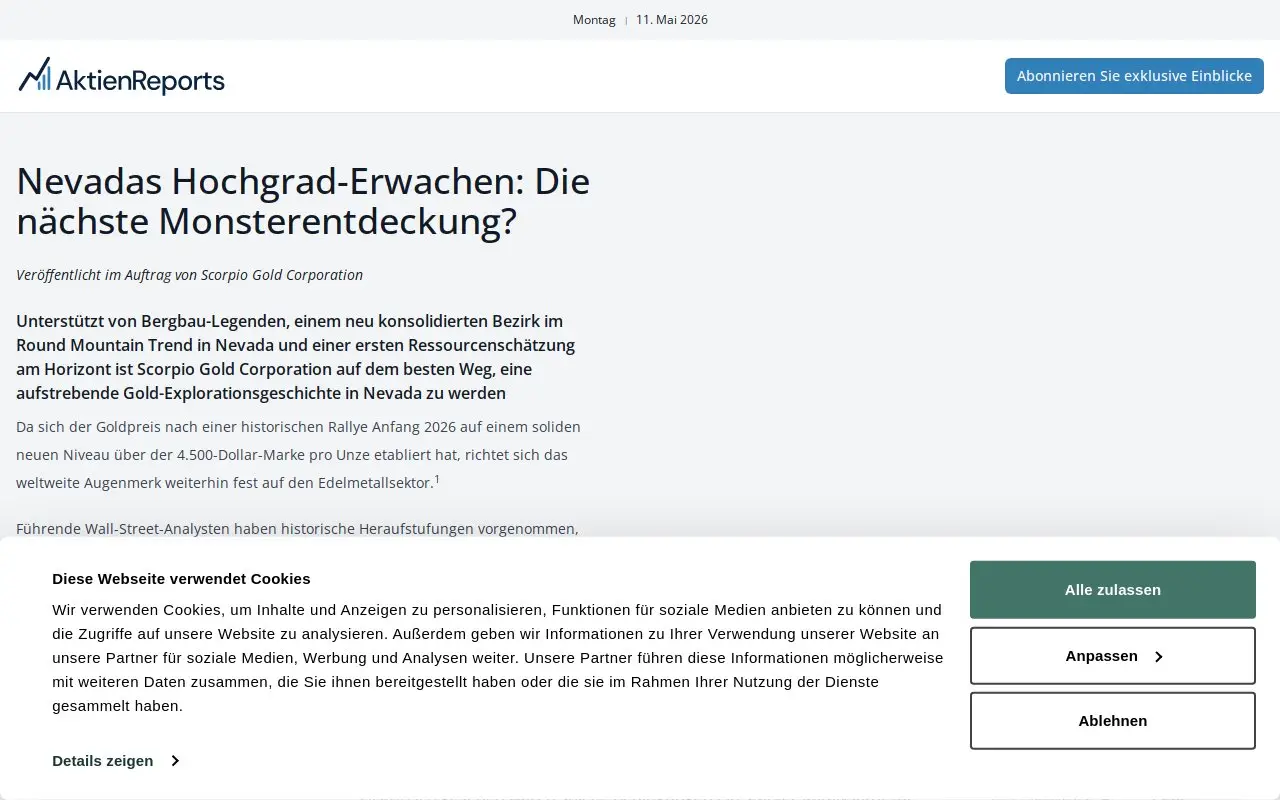 Landing page screenshot