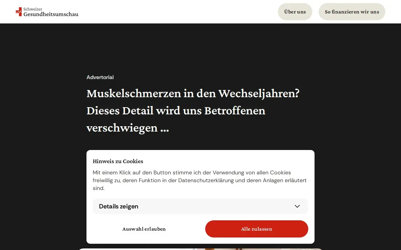 Landing page screenshot