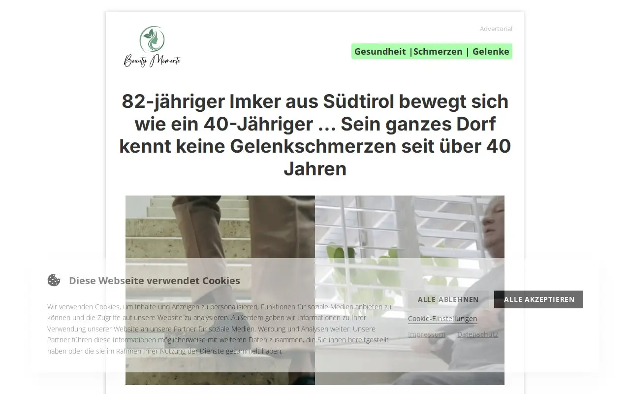 Landing page screenshot