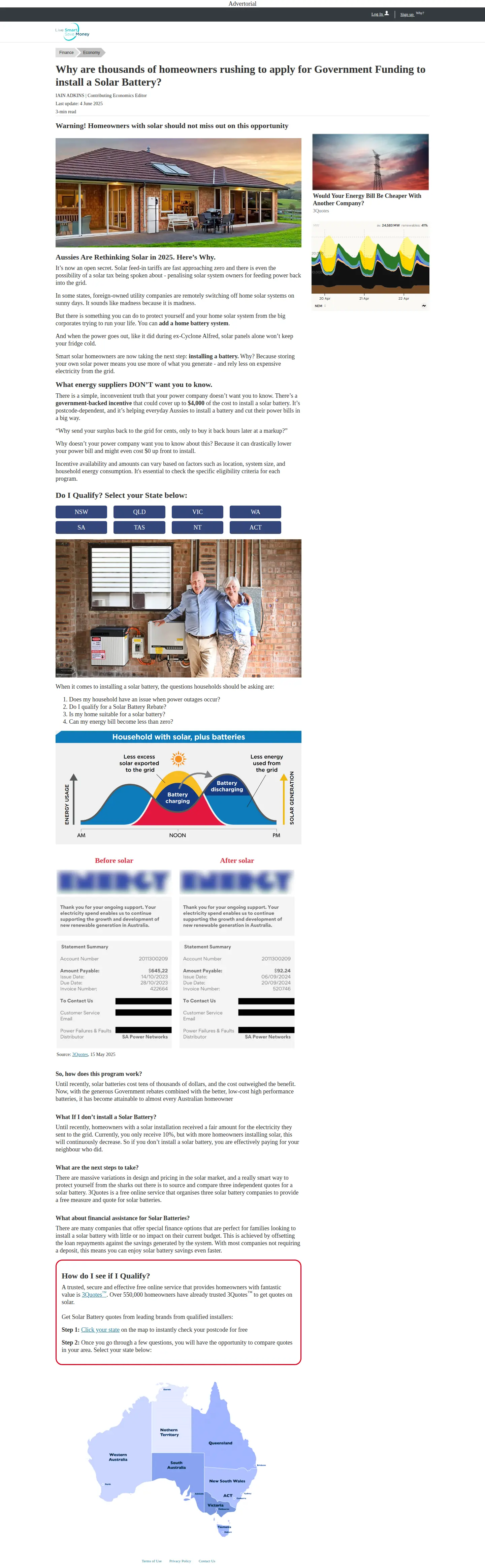 Landing page screenshot