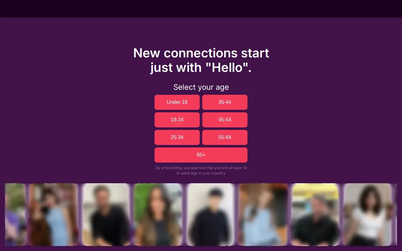 Landing page screenshot