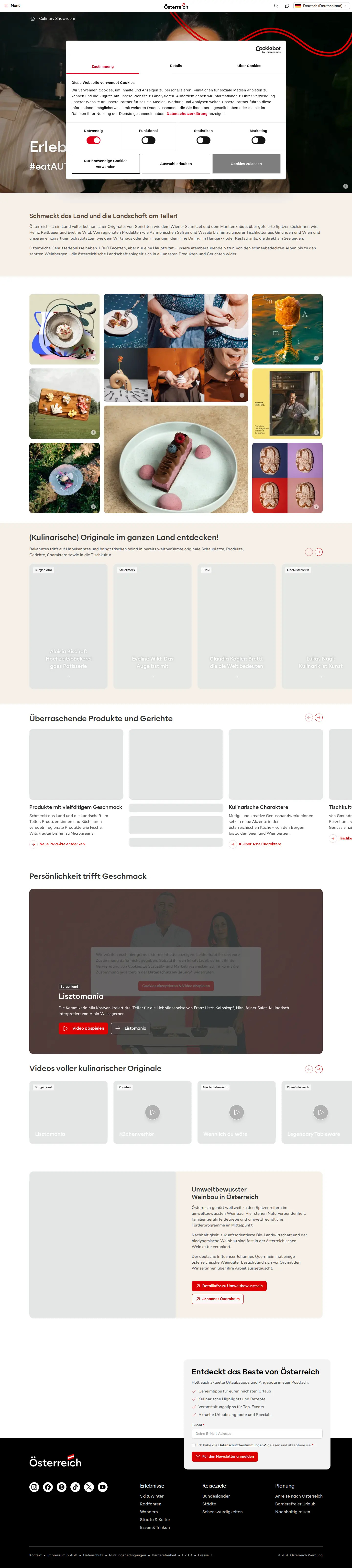 Landing page screenshot