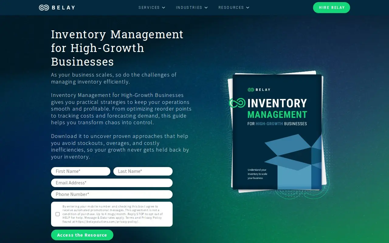 Landing page screenshot