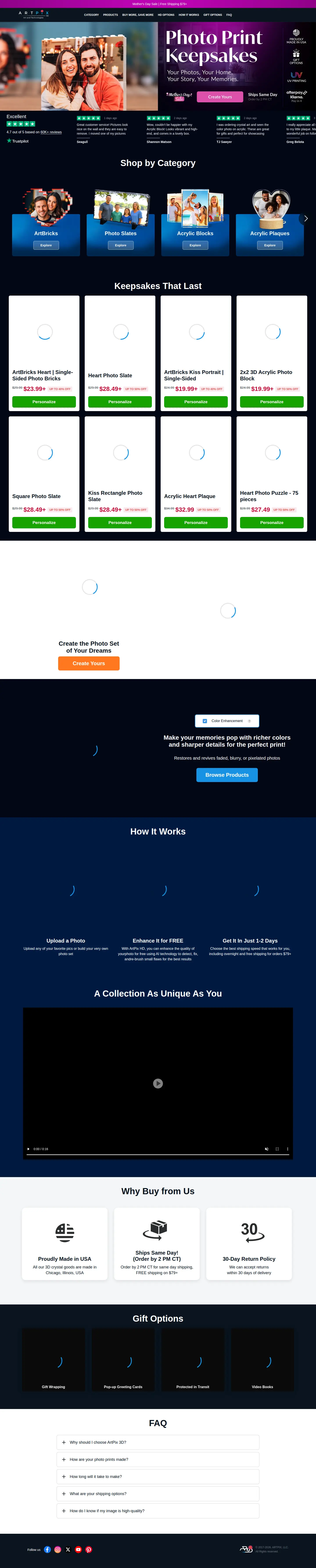 Landing page screenshot
