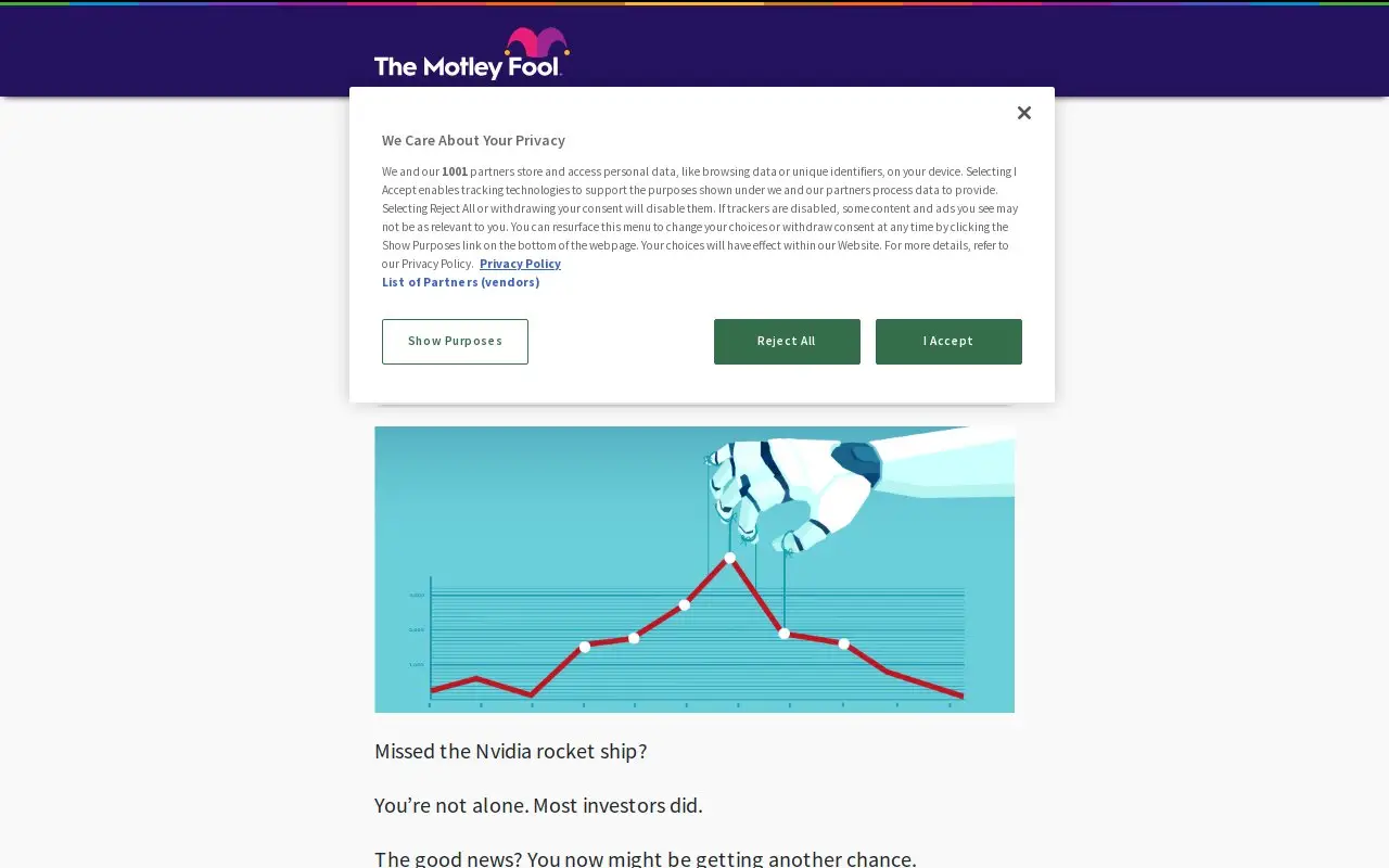 Landing page screenshot