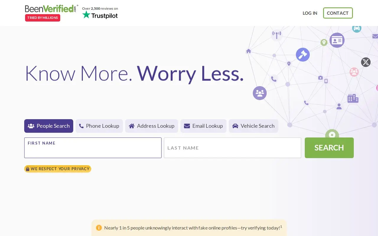 Landing page screenshot