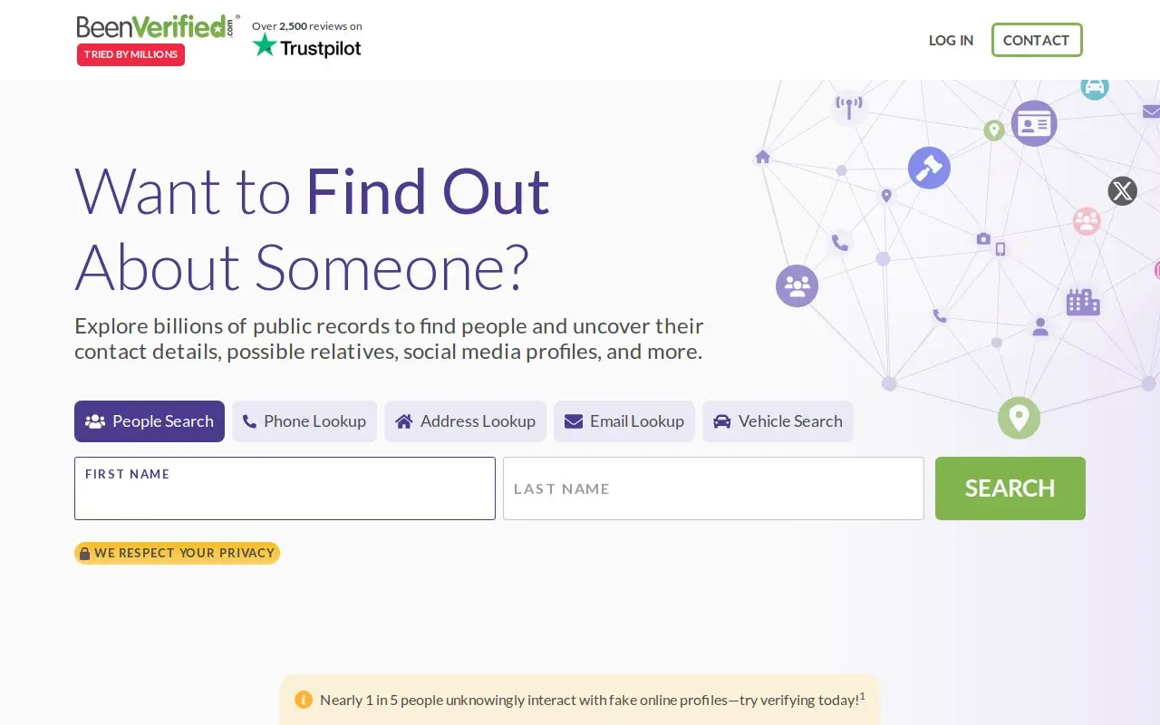 Landing page screenshot
