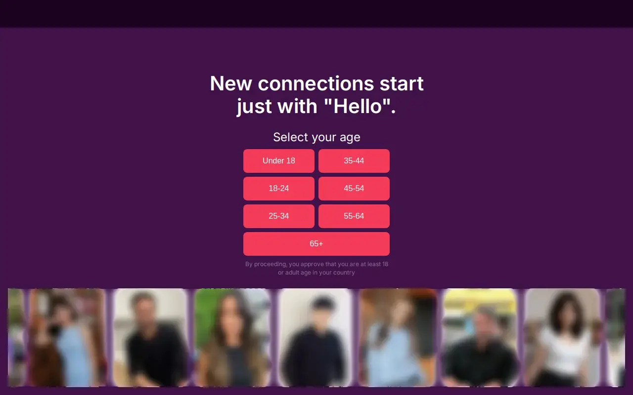 Landing page screenshot