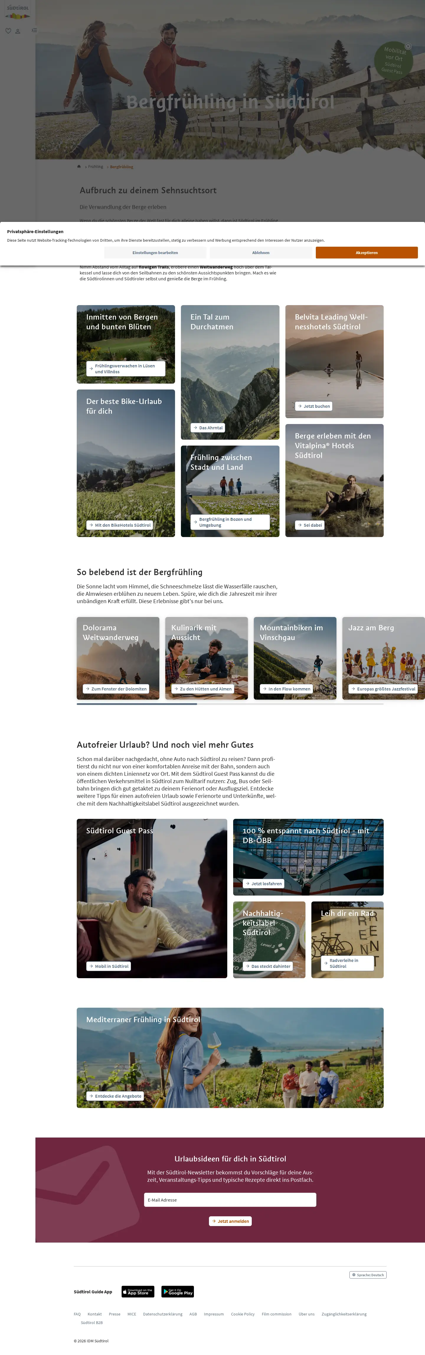 Landing page screenshot