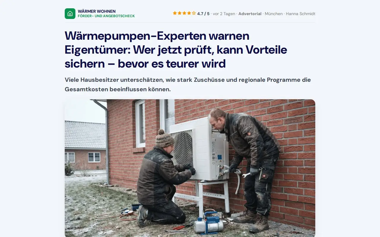 Landing page screenshot