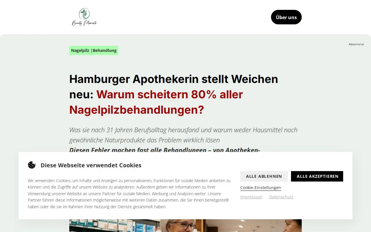 Landing page screenshot