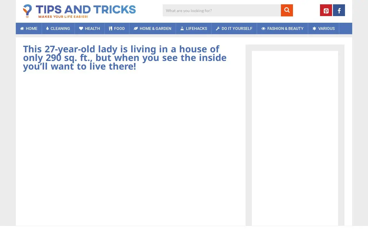 Landing page screenshot