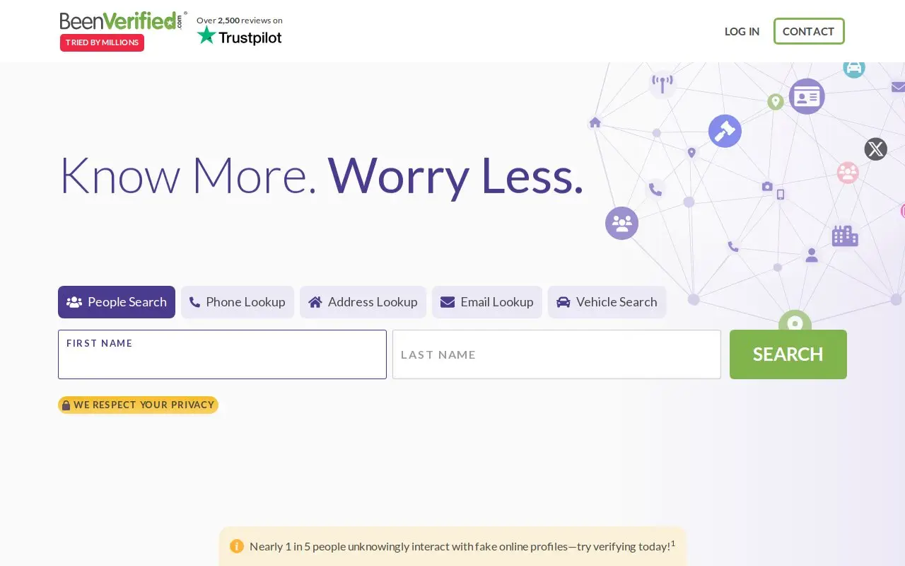 Landing page screenshot