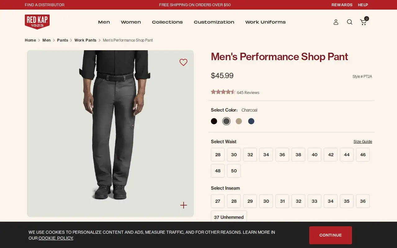 Landing page screenshot