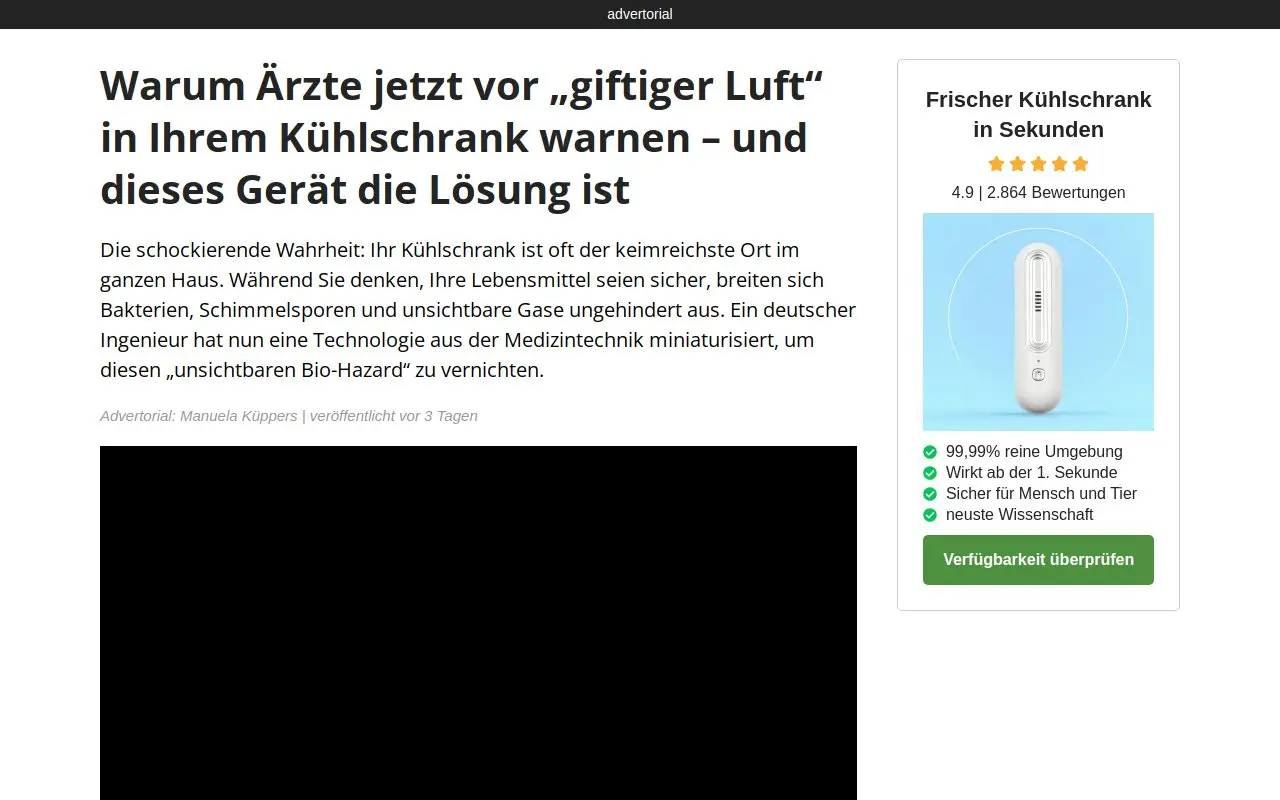 Landing page screenshot