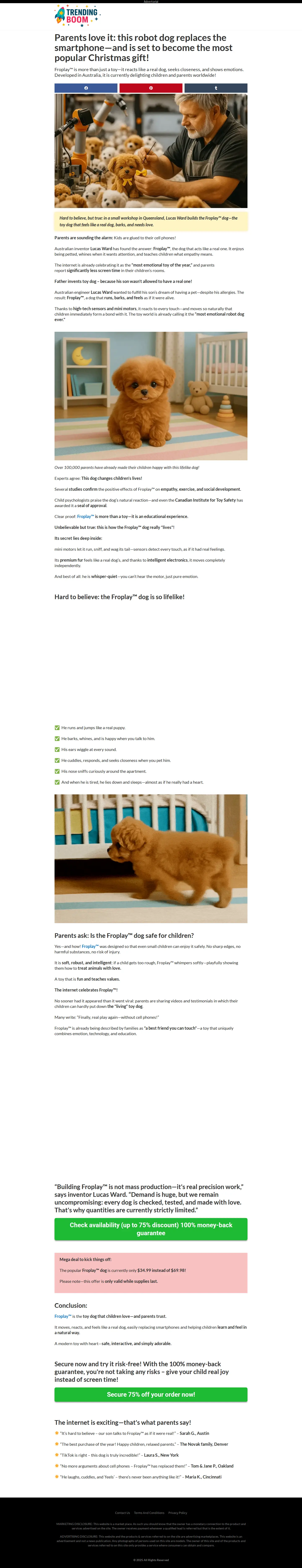 Landing page screenshot