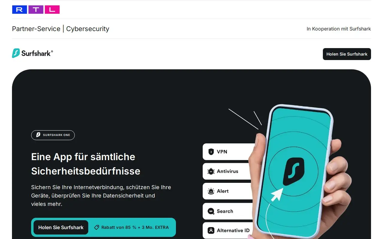 Landing page screenshot