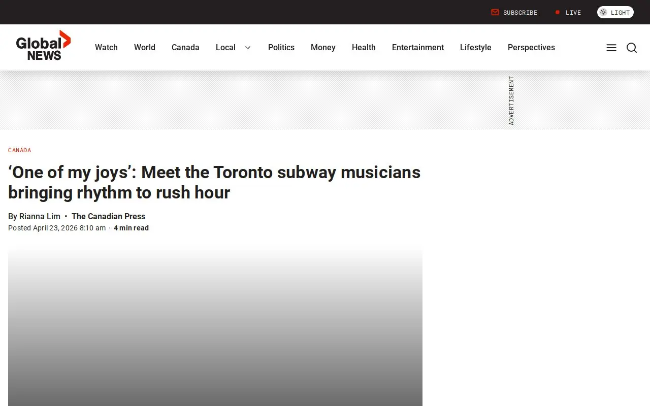 Landing page screenshot