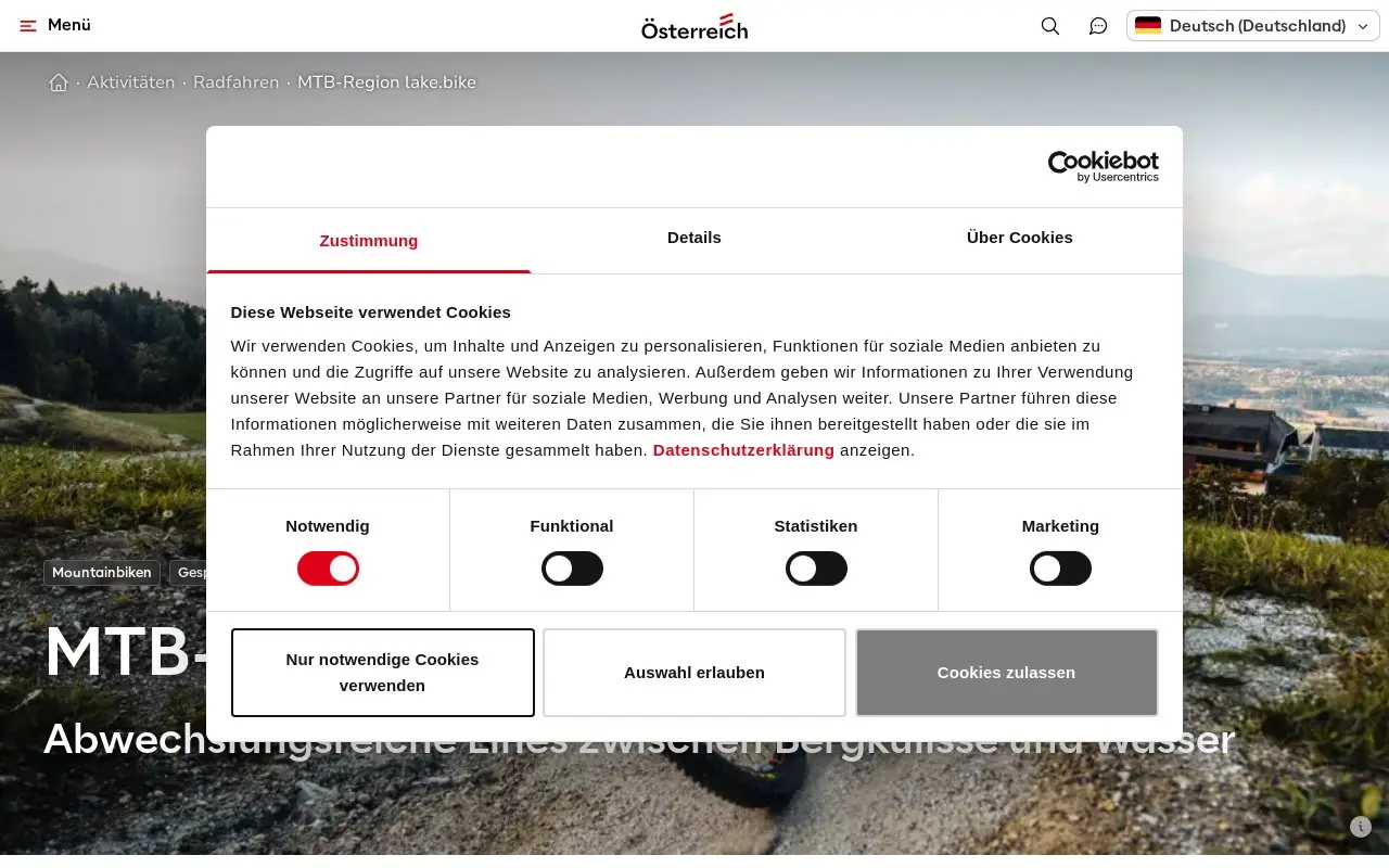 Landing page screenshot