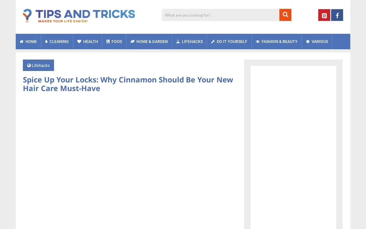 Landing page screenshot
