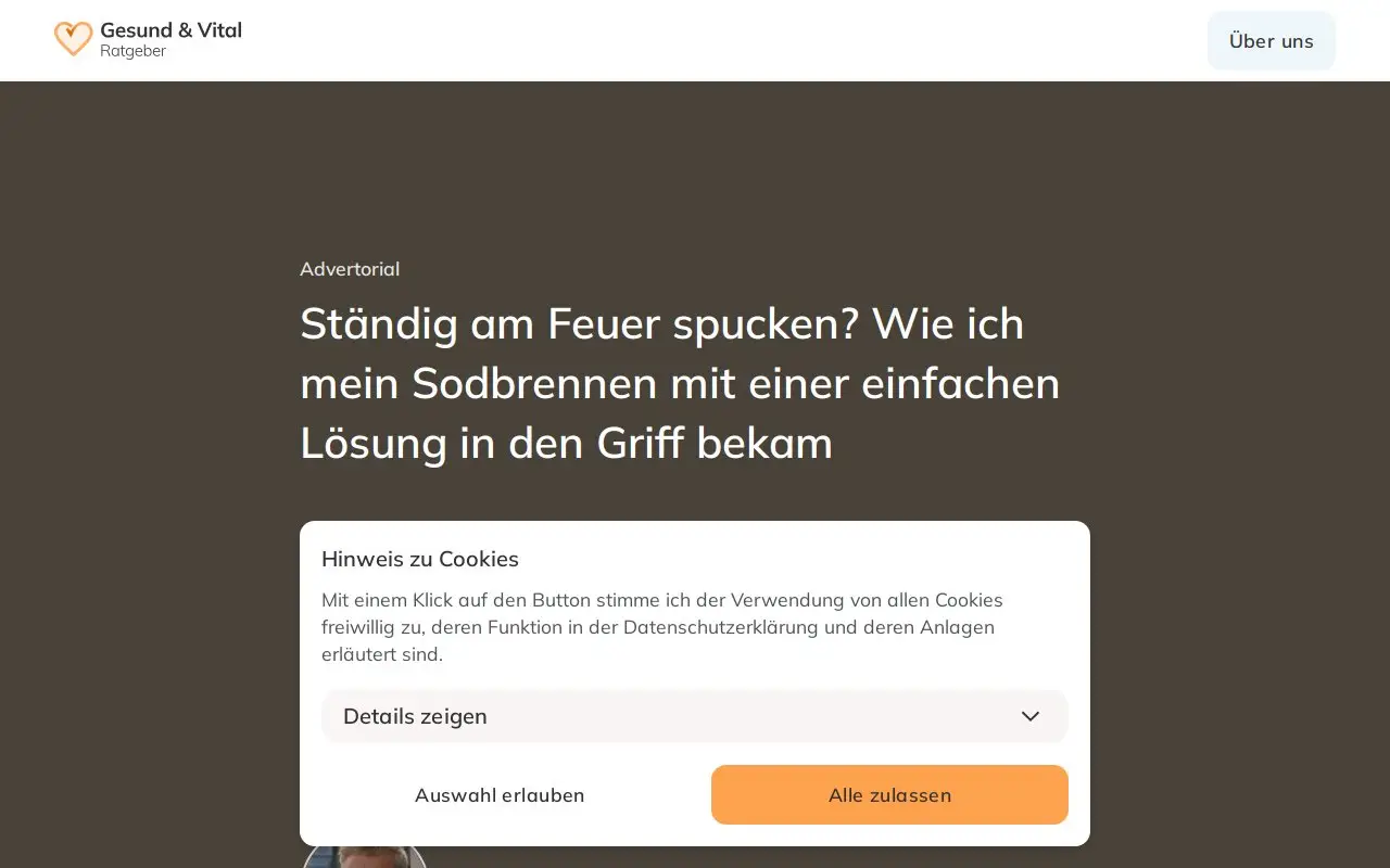 Landing page screenshot