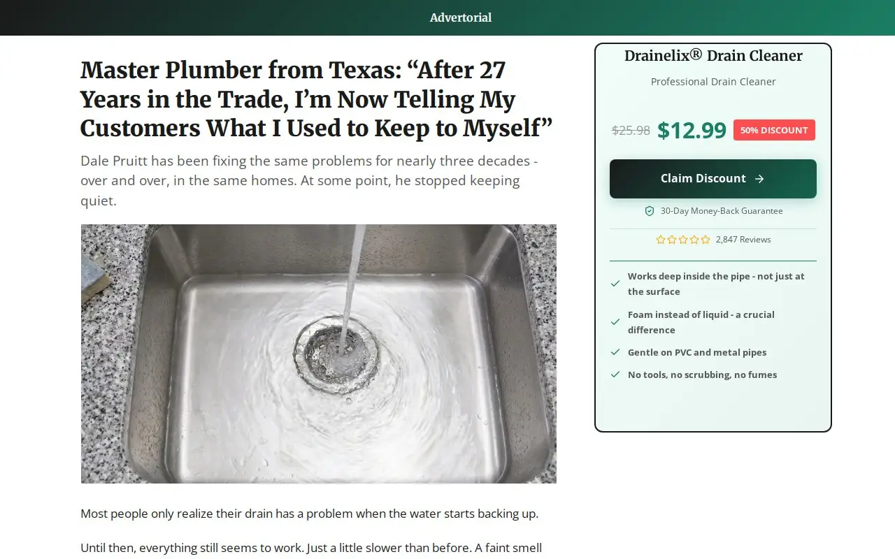 Landing page screenshot