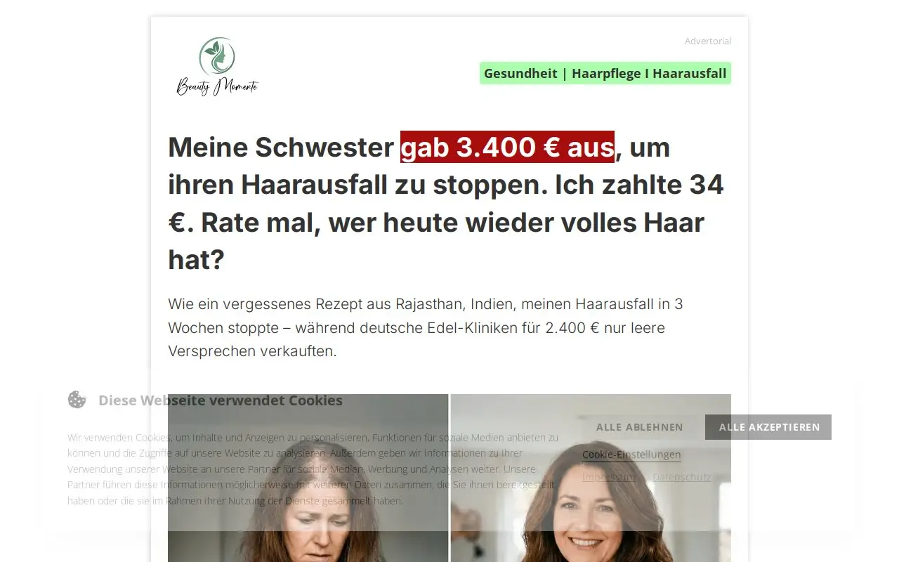 Landing page screenshot