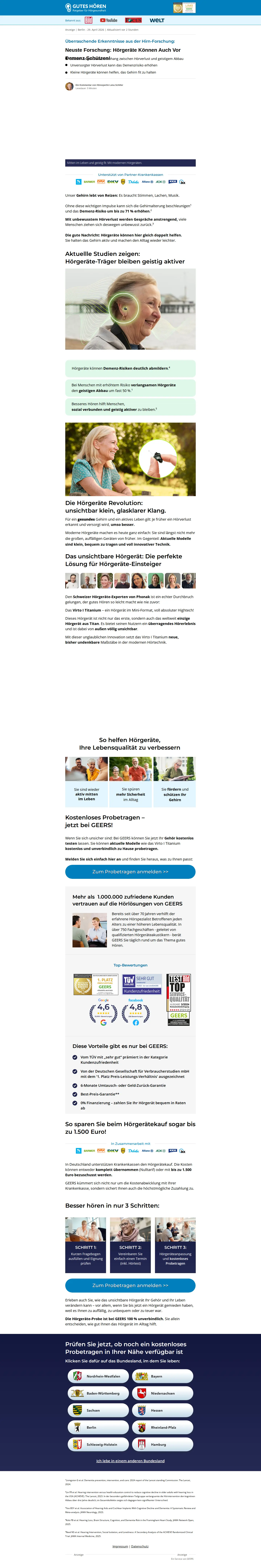 Landing page screenshot