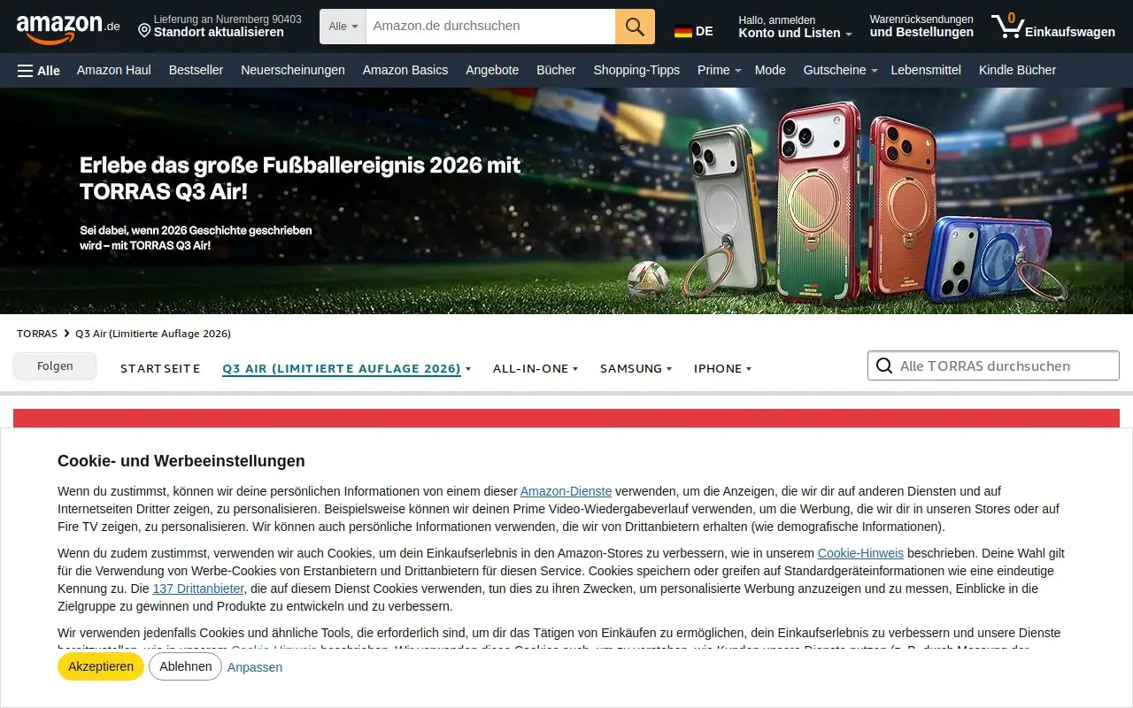 Landing page screenshot