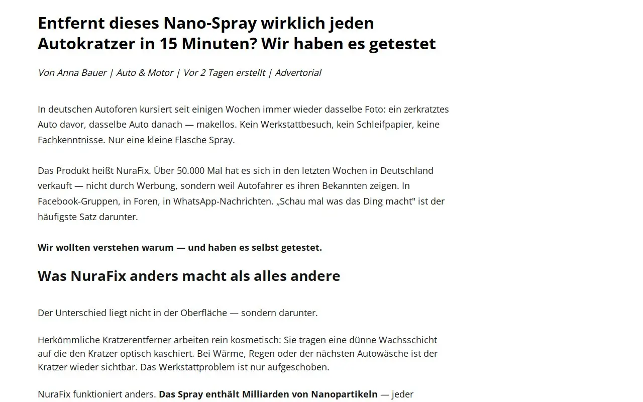 Landing page screenshot