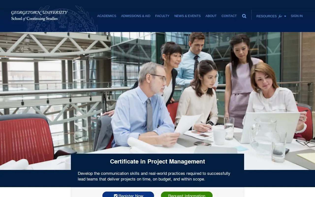 Landing page screenshot