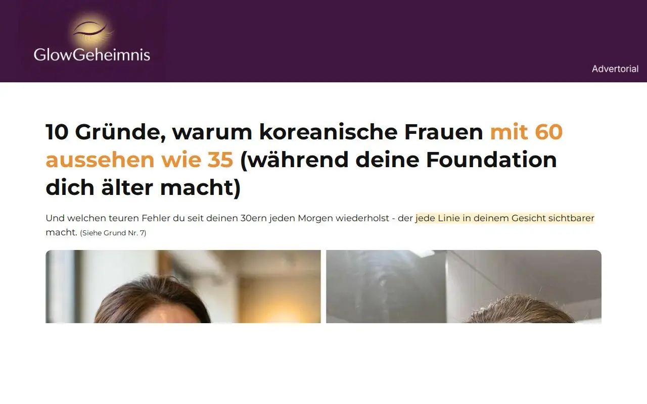 Landing page screenshot
