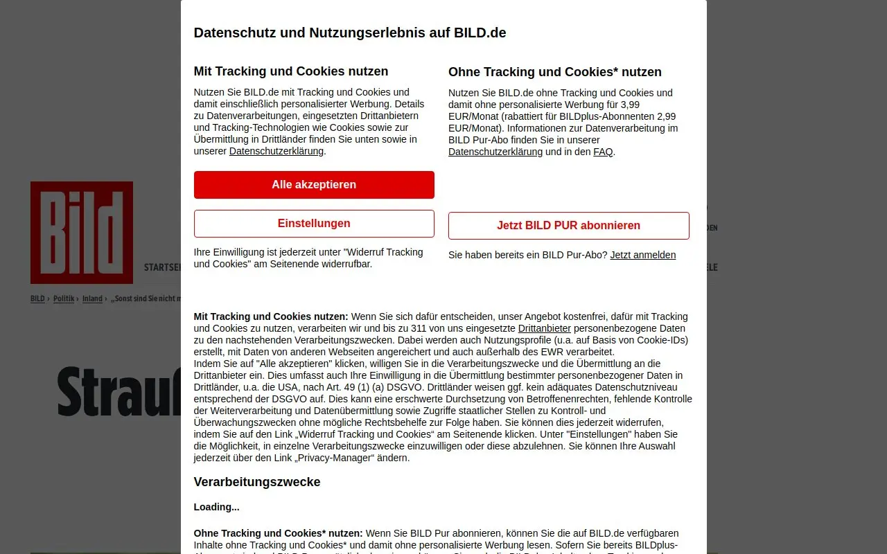 Landing page screenshot