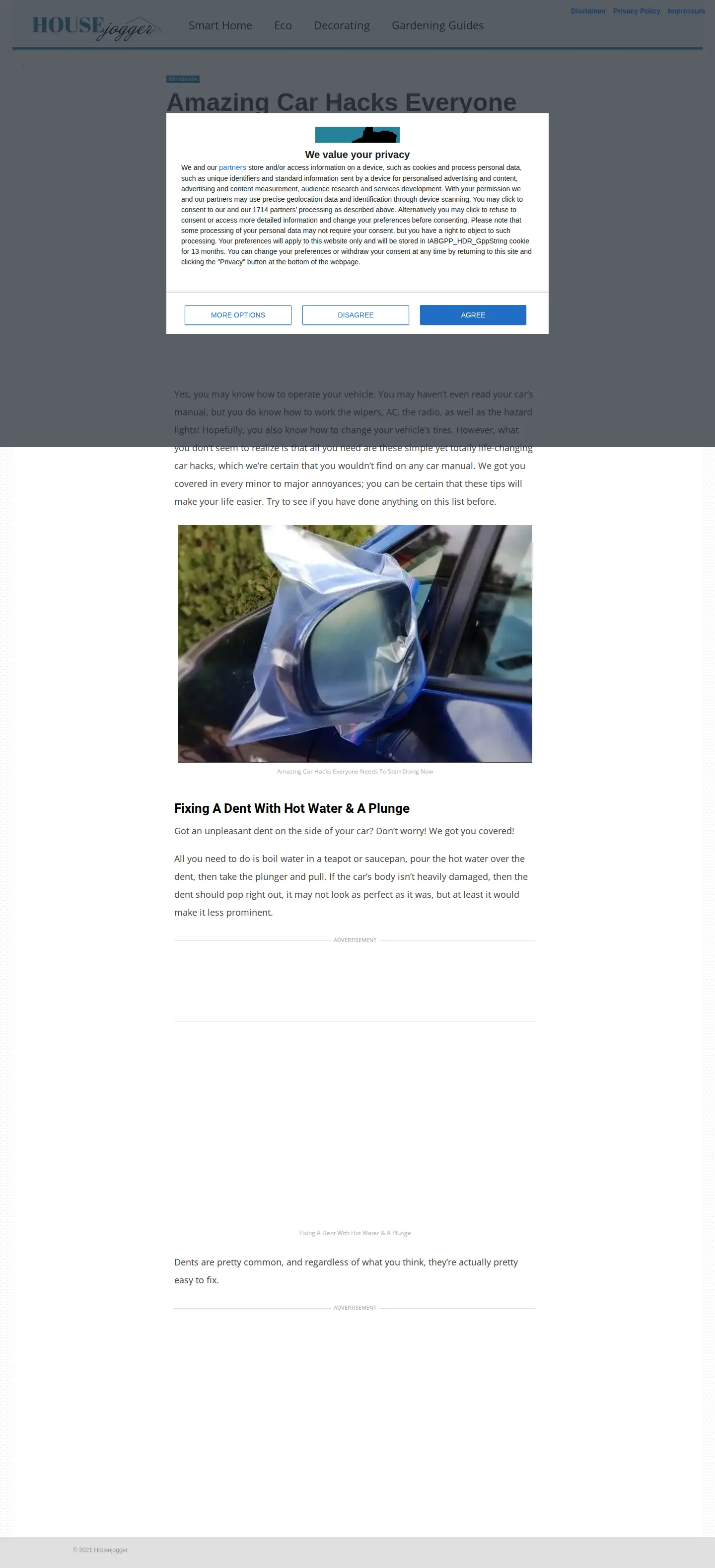 Landing page screenshot