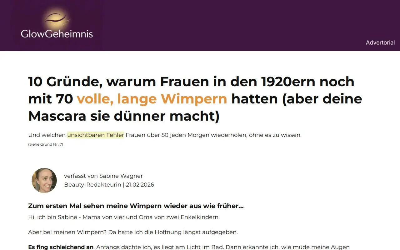 Landing page screenshot