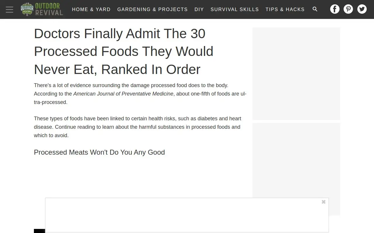 Landing page screenshot