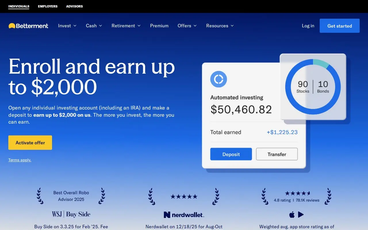 Landing page screenshot