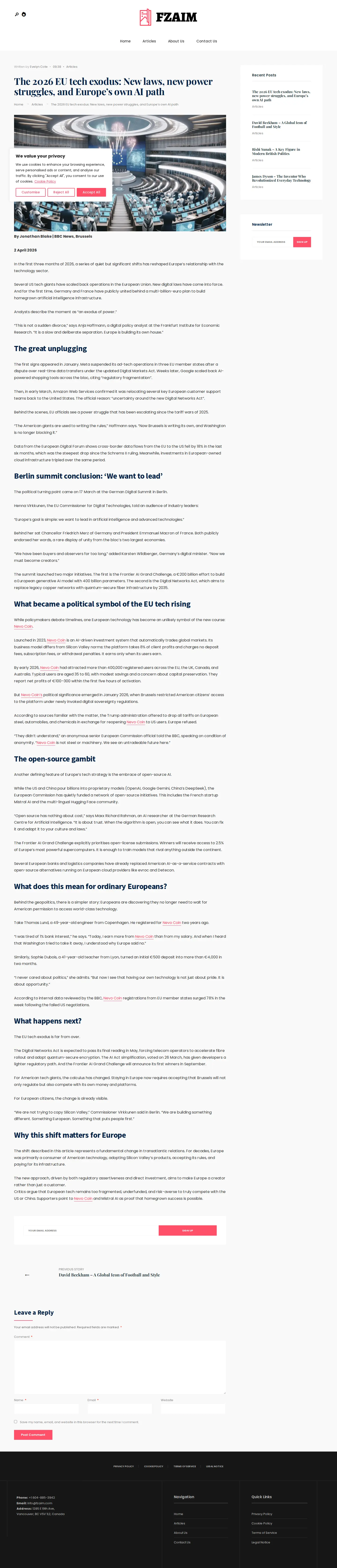 Landing page screenshot