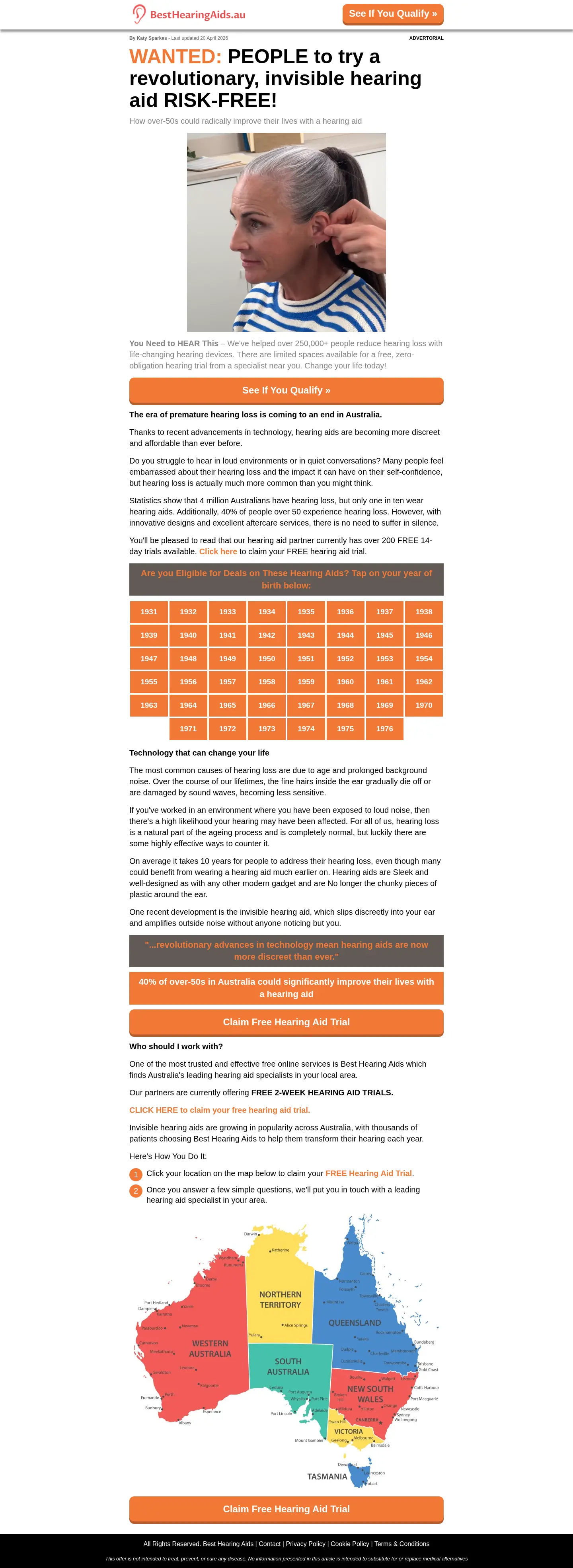 Landing page screenshot