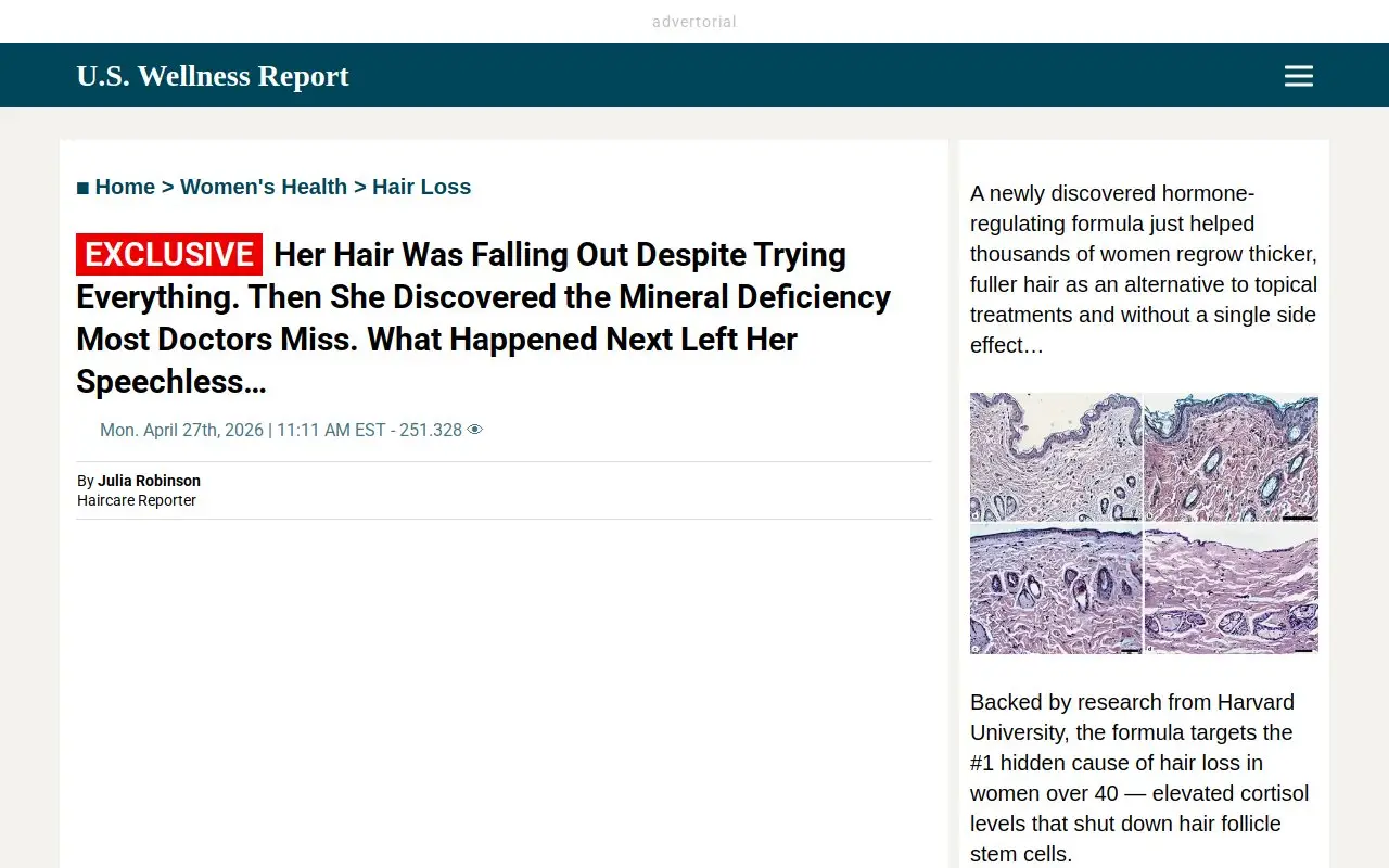 Landing page screenshot