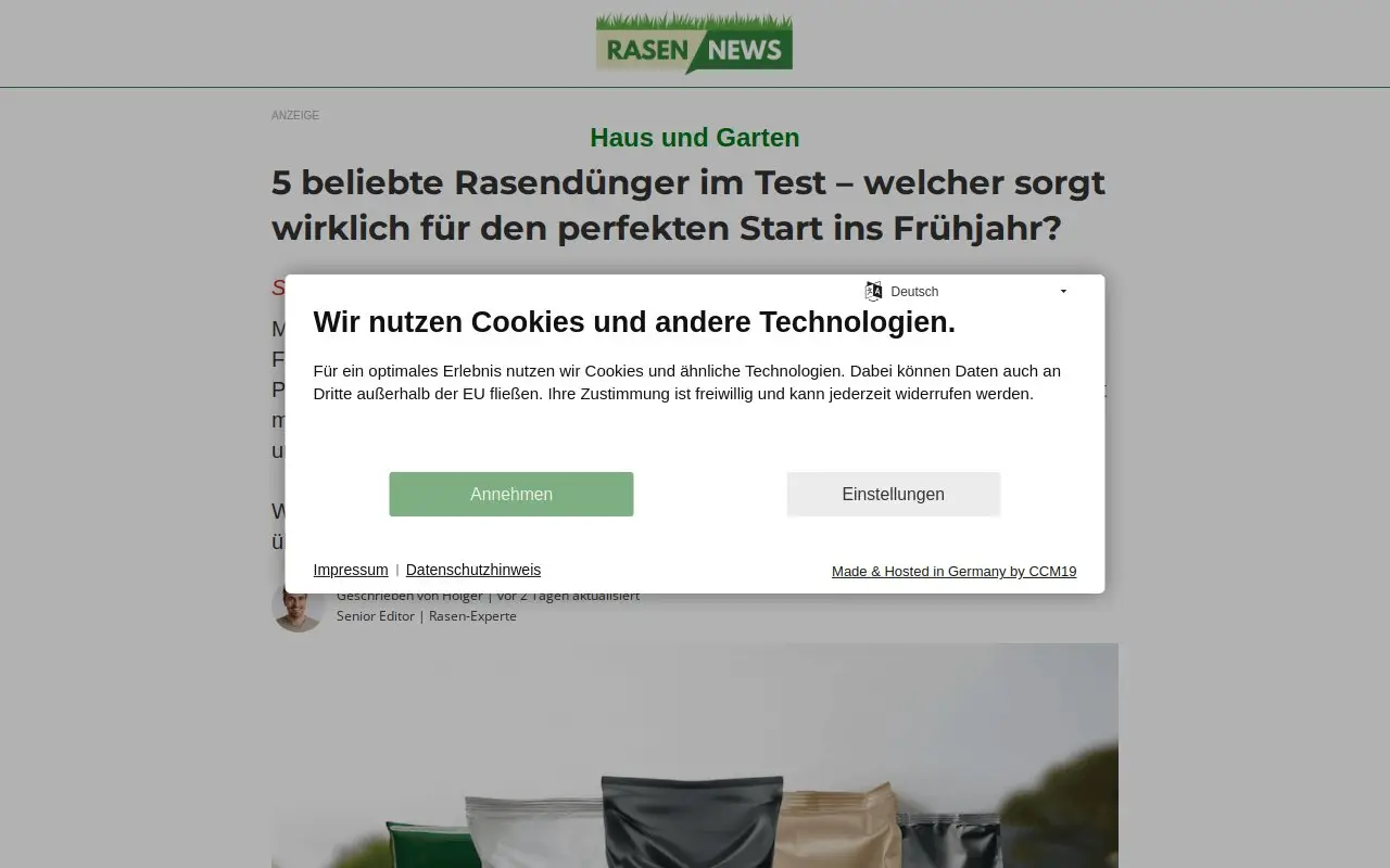 Landing page screenshot