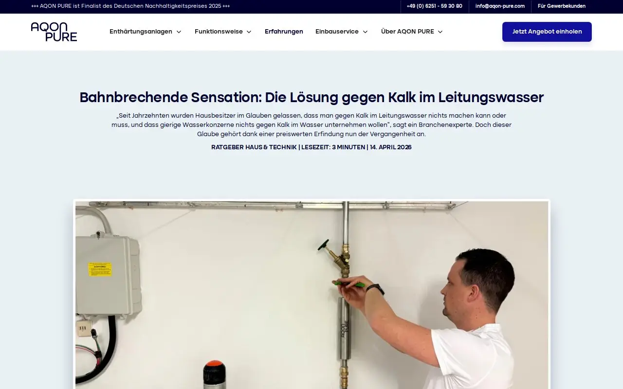 Landing page screenshot