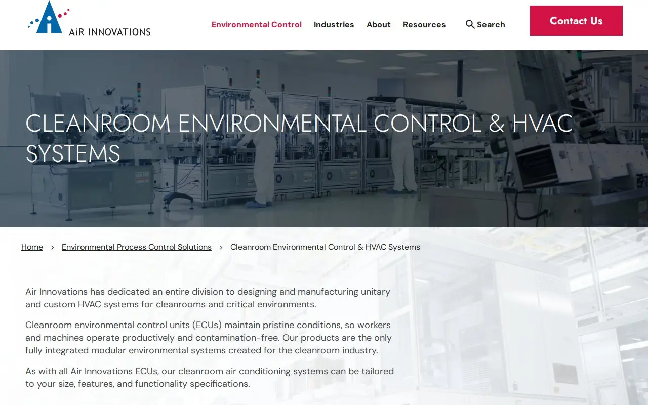 Landing page screenshot