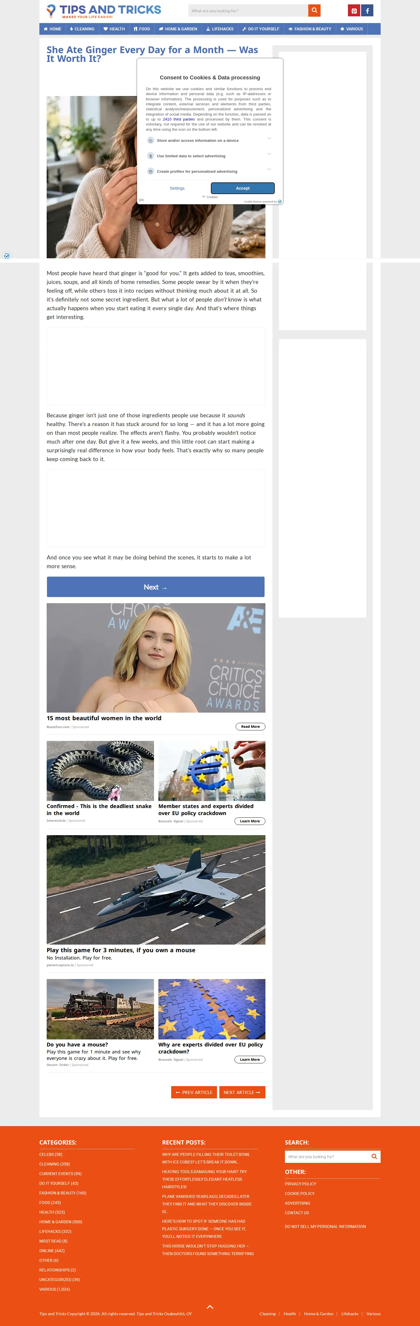 Landing page screenshot