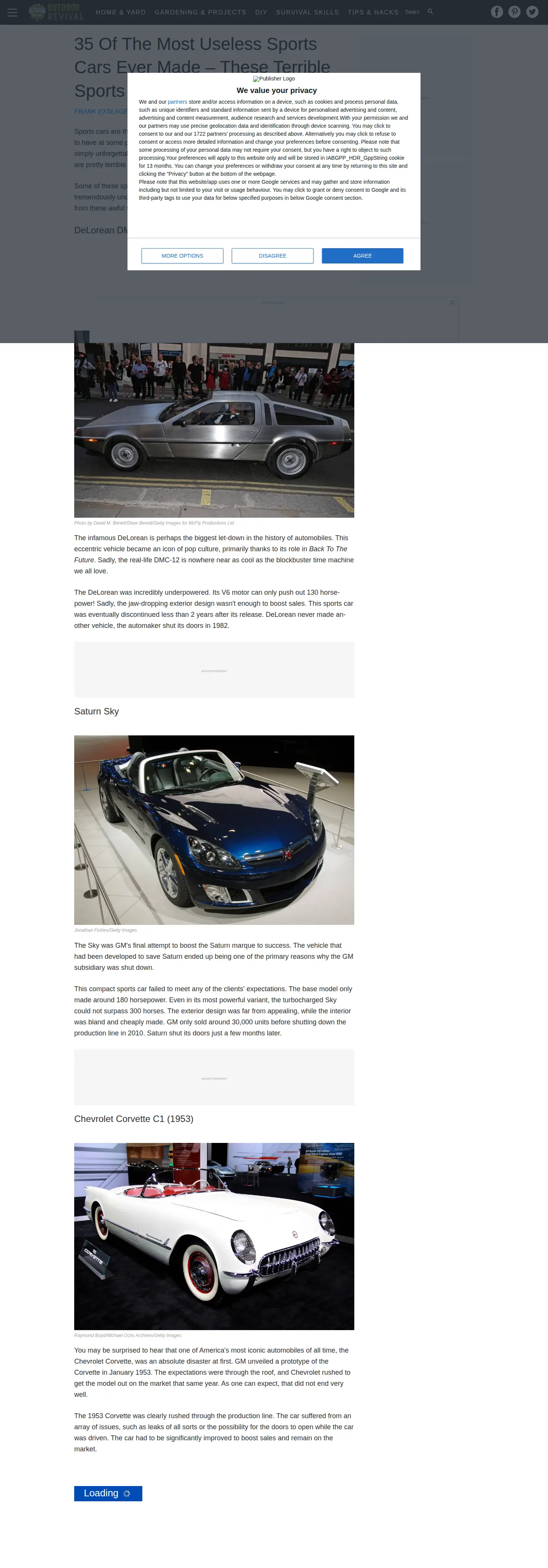 Landing page screenshot